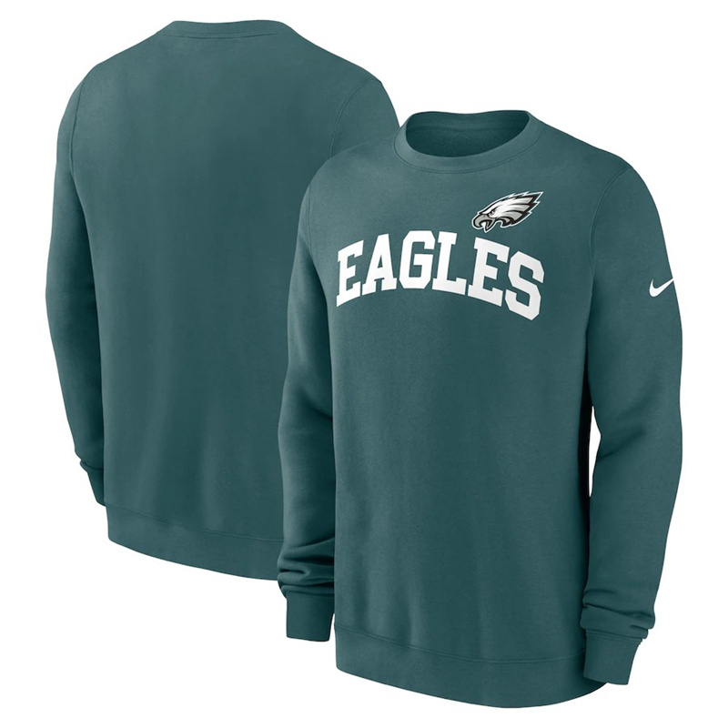 Men's Philadelphia Eagles Green Club Pullover Sweatshirt Men's Philadelphia Eagles Green Club Pullover Sweatshirt